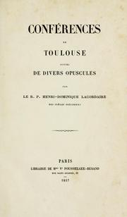 Cover of: Conférences de Toulouse: suivies de divers opuscules