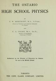 Cover of: Ontario high school physics. by F.W. Merchant