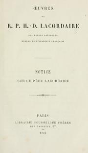 Cover of: Notice sur le père Lacordaire.