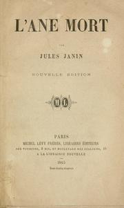 Cover of: L'âne mort by Jules Janin