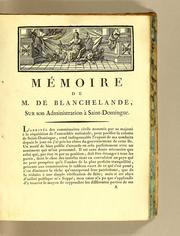 Cover of: Mémoire by Philibert François Rouxel de Blanchelande