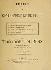 Cover of: Traité de contrepoint et de fugue.