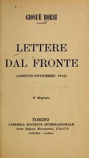 Cover of: Lettere dal fronte (agosto-novembre 1915) by Giosuè Borsi