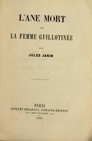 Cover of: L' âne mort et la femme guillotinée.