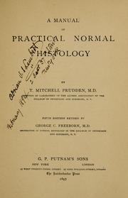 Cover of: A manual of practical normal histology