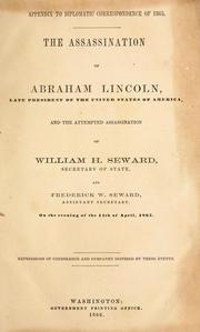 The assassination of Abraham Lincoln, late president of the United States of America by United States. Department of State.