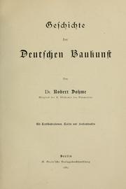 Cover of: Geschichte der deutschen Baukunst
