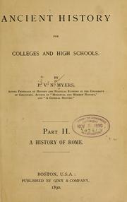Cover of: Ancient history for colleges and high schools.