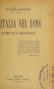 Cover of: L' Italia nel 1898 by Napoleone Colajanni
