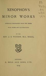 Cover of: Xenophon's minor works by Xenophon
