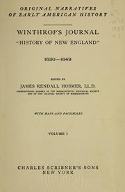 Cover of: Winthrop's journal, "History of New England," 1630-1649 by Winthrop, John