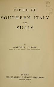 Cover of: Cities of southern Italy and Sicily