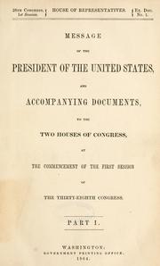 Cover of: Message of the President of the United States by United States. Department of State.