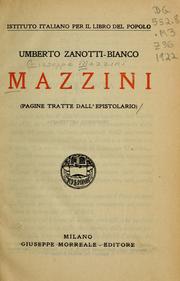 Cover of: Mazzini by Mazzini, Giuseppe