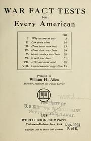 Cover of: War fact tests for every American ... by Allen, William H.