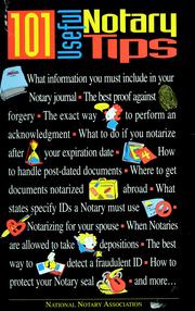 Cover of: 101 useful notary tips