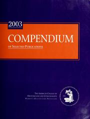 Cover of: 2003 compendium of selected publications.