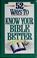 Cover of: 52 ways to know your Bible better