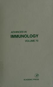 Cover of: Advances in immunology. by ed. by Frank J. Dixon, associate ed. Frederik Alt-- [et al.].
