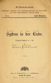 Cover of: System in der Liebe by Josef Grönland, Josef Grönland