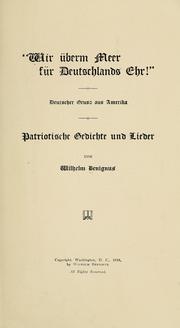 Cover of: "Wir überm meer für Deutschlands ehr!" by Wilhelm Benignus