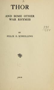 Cover of: Thor, and some other war rhymes