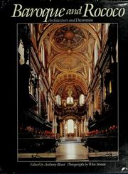 Cover of: Baroque and Rococo Architecture and Decoration by Anthony Blunt