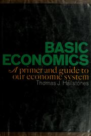 Cover of: Basic economics by Thomas J. Hailstones