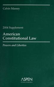 Cover of: American Constitutional Law, 2004.