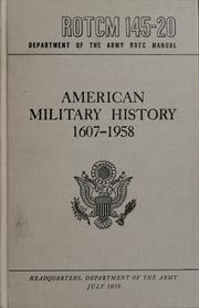 Cover of: American military history, 1607-1958.