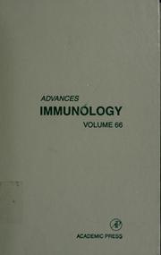 Cover of: Advances in immunology. by edited by Frank J. Dixon ... [et al.].