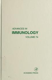 Cover of: Advances in immunology. by edited by Frank J. Dixon.