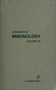 Cover of: Advances in immunology. by edited by Frank J. Dixon.