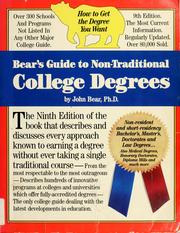 Cover of: Bear's guide to non-traditional college degrees: how to get the degree you want