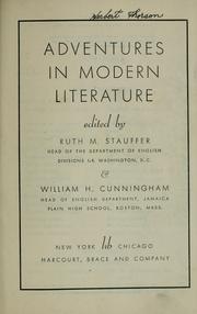 Cover of: Adventures in modern literature