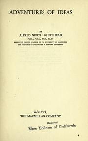 Cover of: Adventures of ideas by Alfred North Whitehead