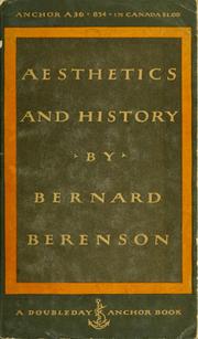 Cover of: Aesthetics and history. by Bernard Berenson