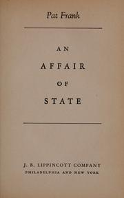 Cover of: An affair of state.