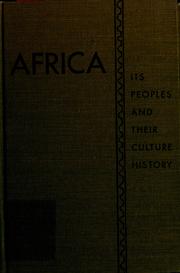 Cover of: Africa: its peoples and their culture history. --