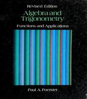 Cover of: Algebra and trigonometry by Paul A. Foerster