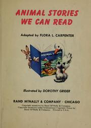 Cover of: Animal stories we can read by Flora L. Carpenter