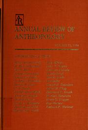 Cover of: Annual review of anthropology: Vol. 13, 1984