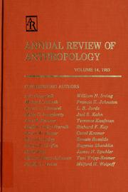 Cover of: Annual review of anthropology: Vol. 14, 1985