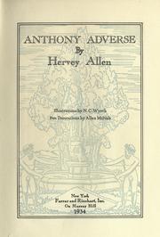 Cover of: Anthony Adverse.