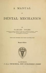Cover of: A manual of dental mechanisms