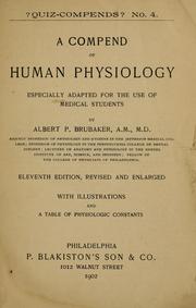 Cover of: A compend of human physiology: especially adapted for the use of medical students