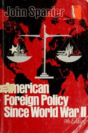 Cover of: American foreign policy since World War II