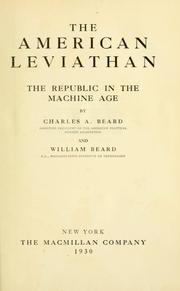 Cover of: The American leviathan: the republic in the machine age