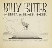 Cover of: Billy Butter by Berta Hader