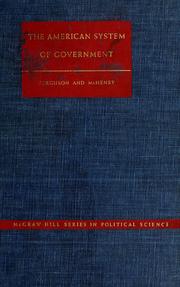 Cover of: The American system of government